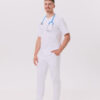 SPODNIE MEDYCZNE MĘSKIE – SCRUBS JOGGER – PREMIUM – WHITE - obrazek 2