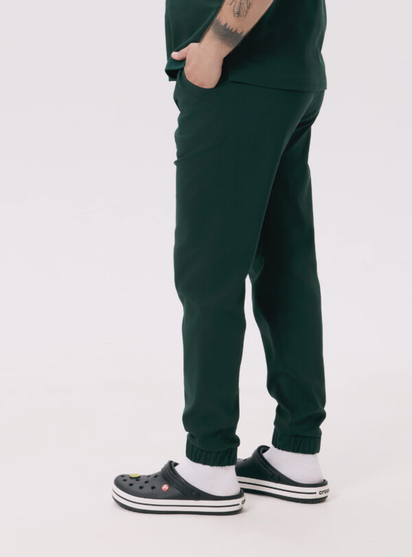SPODNIE MEDYCZNE MĘSKIE – SCRUBS JOGGER – PREMIUM – FOREST GREEN