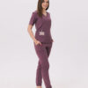 SPODNIE MEDYCZNE DAMSKIE - SCRUBS JOGGER - BASIC - BERRY - obrazek 2
