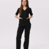SPODNIE MEDYCZNE DAMSKIE - SZEROKIE - PREMIUM - BLACK - obrazek 3