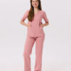 SPODNIE MEDYCZNE DAMSKIE – SZEROKIE – PREMIUM – PINK PEACH - obrazek 2