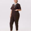 BLUZKA MEDYCZNA DAMSKA - SCRUBS - PREMIUM - DARK CHOCOLATE - obrazek 2