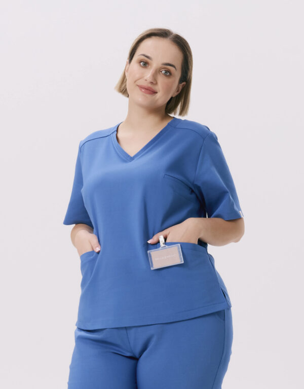 BLUZKA MEDYCZNA DAMSKA - SRUBS - PREMIUM - NAVY BLUE