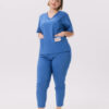 BLUZKA MEDYCZNA DAMSKA - SRUBS - PREMIUM - NAVY BLUE - obrazek 2