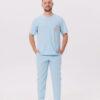 BLUZKA MEDYCZNA MĘSKA – SCRUBS - BASIC – CLEAR SKY - obrazek 2