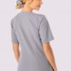 BLUZKA MEDYCZNA DAMSKA - SCRUBS - BASIC - GREY - obrazek 4