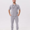 SPODNIE MEDYCZNE MĘSKIE – SCRUBS PROSTE – BASIC – GREY - obrazek 2
