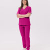 SPODNIE MEDYCZNE DAMSKIE - SCRUBS JOGGER - BASIC - AMARANT - obrazek 2