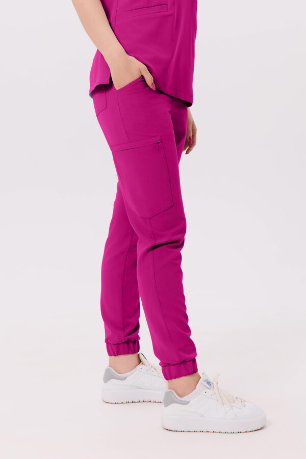 SPODNIE MEDYCZNE DAMSKIE - SCRUBS JOGGER - BASIC - AMARANT