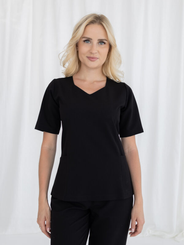 BLUZKA MEDYCZNA DAMSKA - SCRUBS-ARIA - BASIC - BLACK