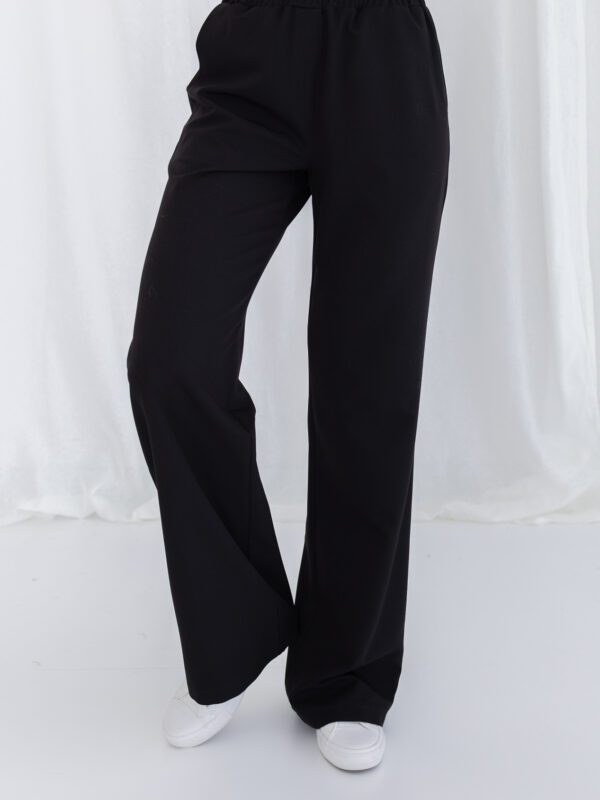 SPODNIE MEDYCZNE DAMSKIE – SZEROKIE – BASIC - CZARNE