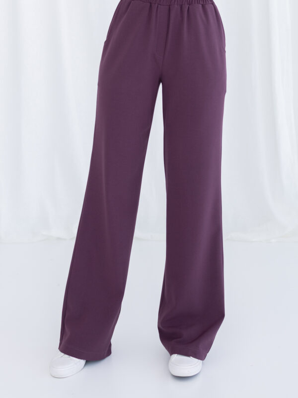 SPODNIE MEDYCZNE DAMSKIE – SZEROKIE – BASIC - BERRY