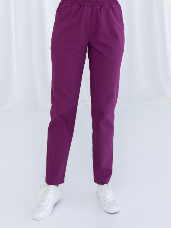 SPODNIE MEDYCZNE DAMSKIE – SCRUBS PROSTE – PREMIUM – BURGUND