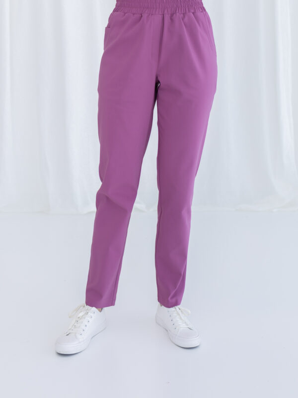 SPODNIE MEDYCZNE DAMSKIE – SCRUBS PROSTE – PREMIUM – DUSTY ROSE