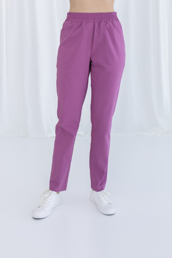 SPODNIE MEDYCZNE DAMSKIE – SCRUBS PROSTE – PREMIUM – DUSTY ROSE