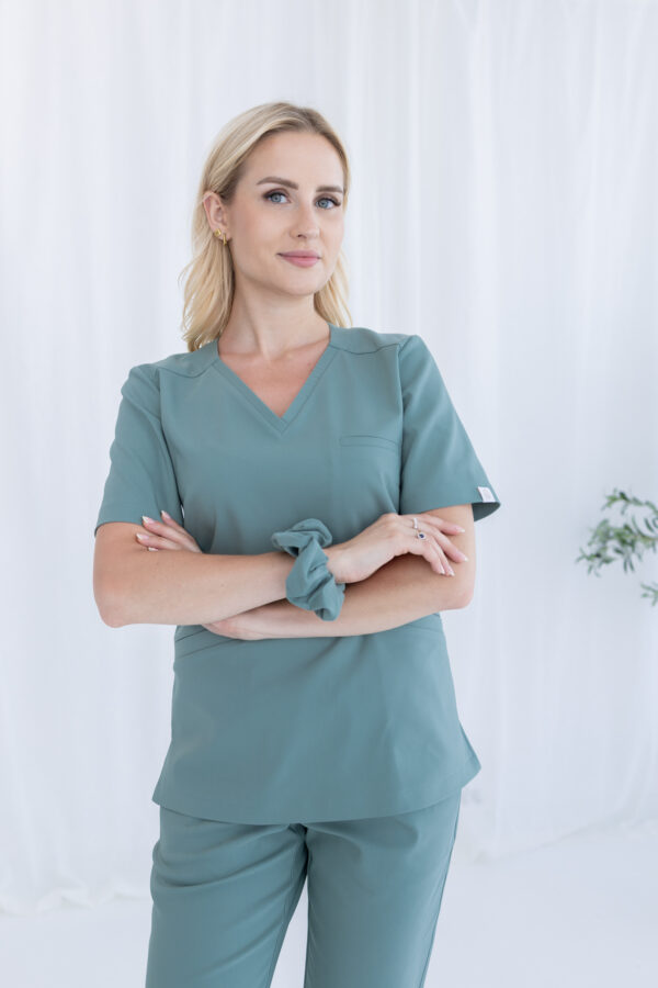 BLUZKA MEDYCZNA DAMSKA - SCRUBS - PREMIUM - SZAŁWIA