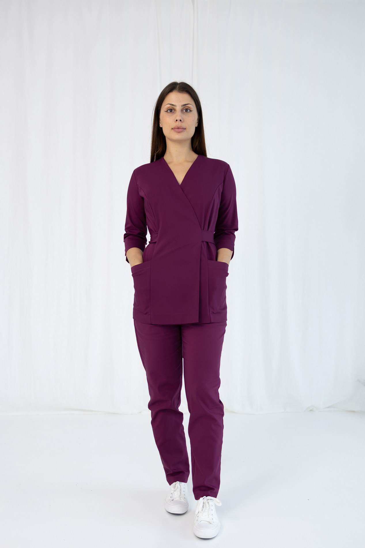 TUNIKA MEDYCZNA DAMSKA - PREMIUM- BURGUND - obrazek 5