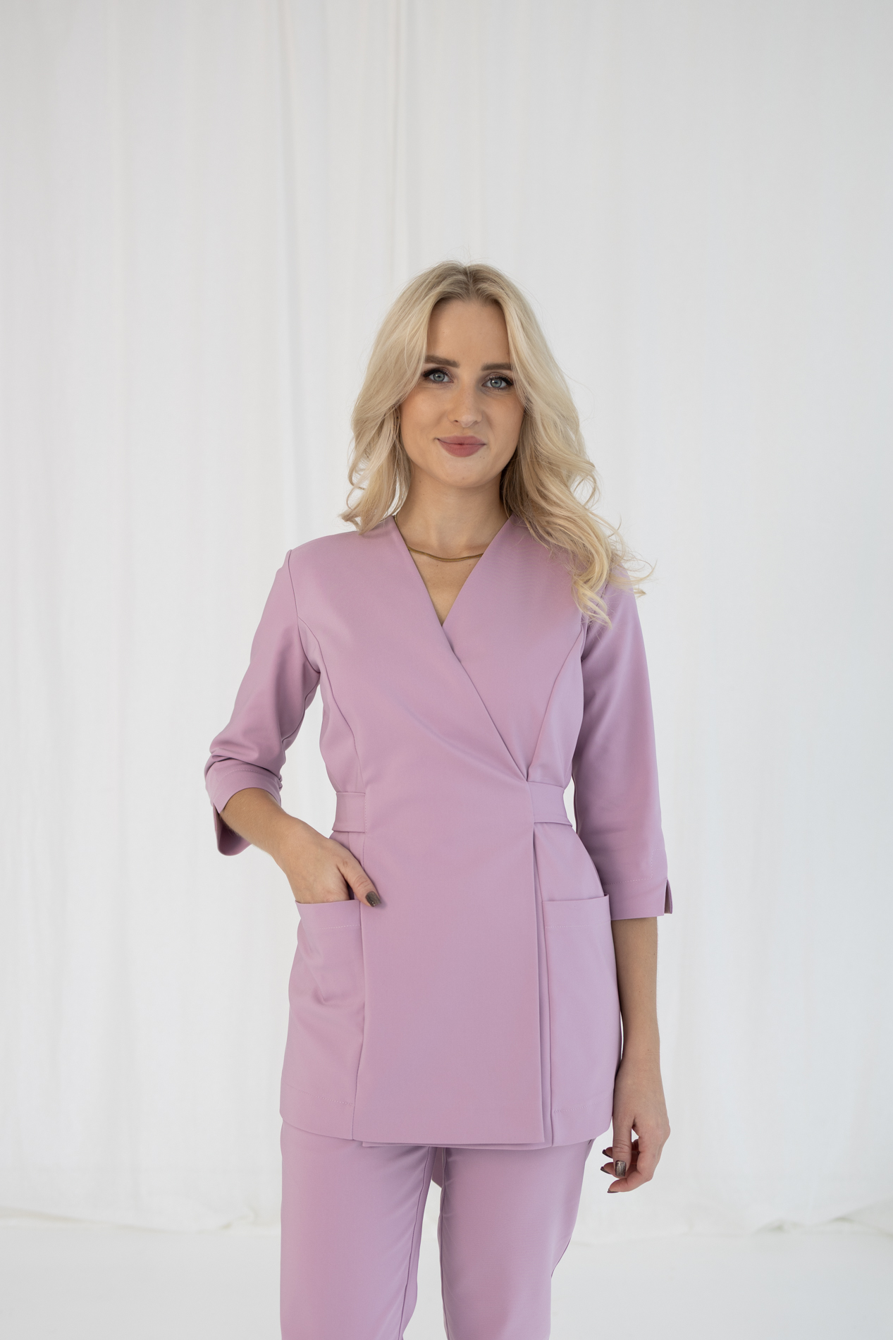 TUNIKA MEDYCZNA DAMSKA - PREMIUM- LILIOWY RÓŻ