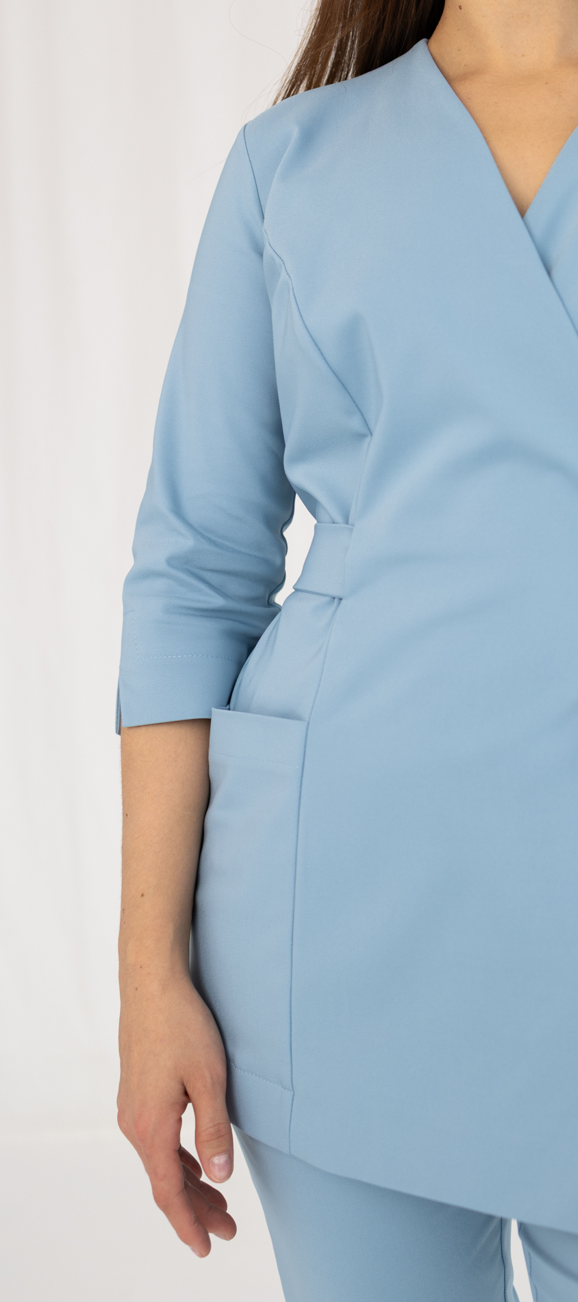 TUNIKA MEDYCZNA DAMSKA - PREMIUM- MORSKI BŁĘKIT - obrazek 4