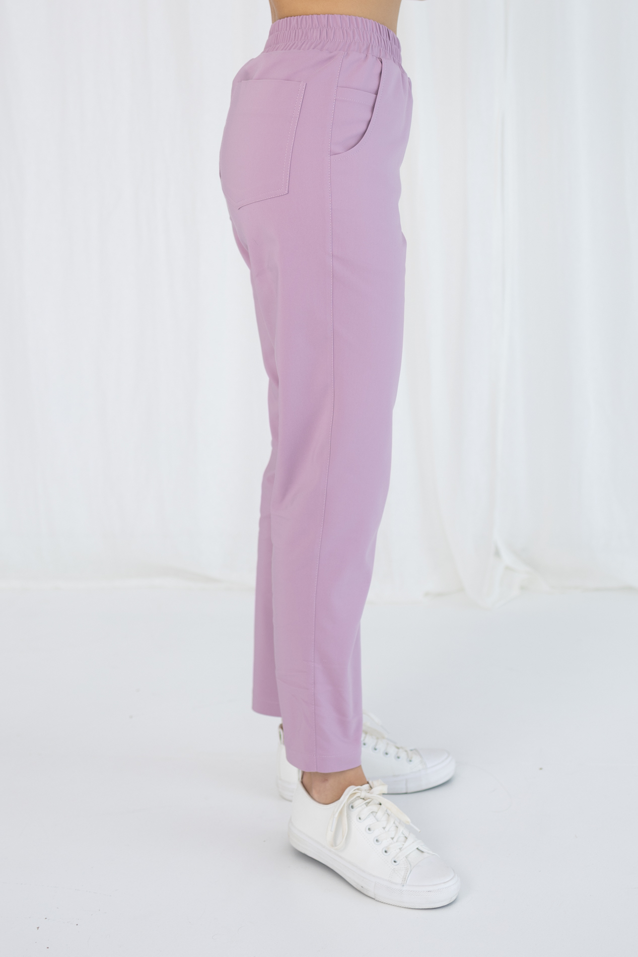 SPODNIE MEDYCZNE DAMSKIE – SCRUBS PROSTE – PREMIUM – LILIOWY RÓŻ - obrazek 4